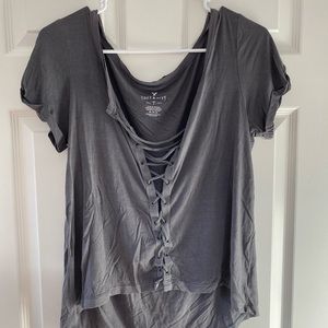 American Eagle Soft & Sexy Lace-up Tee